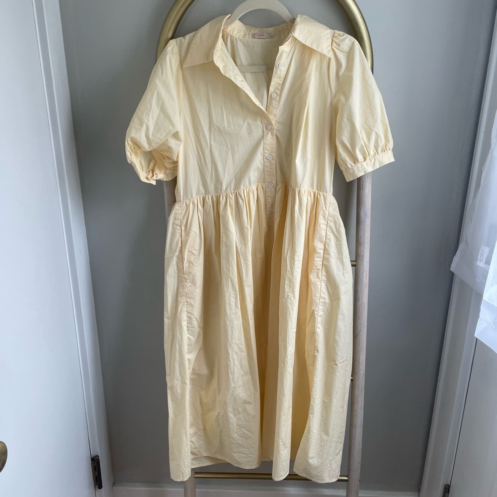 DAMO yellow midi dress with collar